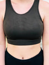 Olive Green Lace Up Sports Bra