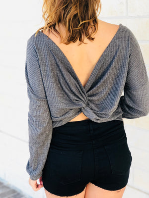 Knotted Waffle Knit Top