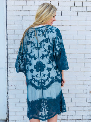 Teal Lace Duster