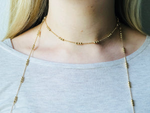 Beaded Gold Wrap Necklace