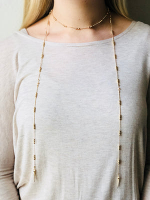 Beaded Gold Wrap Necklace