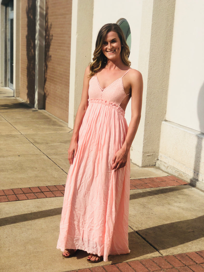 Blush Crochet Maxi Dress – Persuade Boutique
