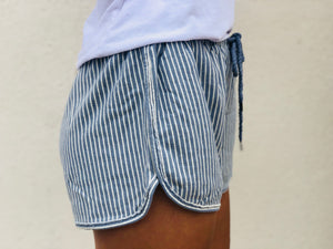 By The Beach Striped Shorts - Blue