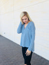 Waffle Knit V-Neck Thermal Top